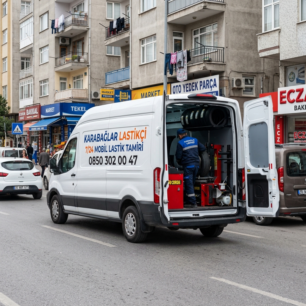 Eşrefpaşa mobil lastikçi acil yol yardım aracı